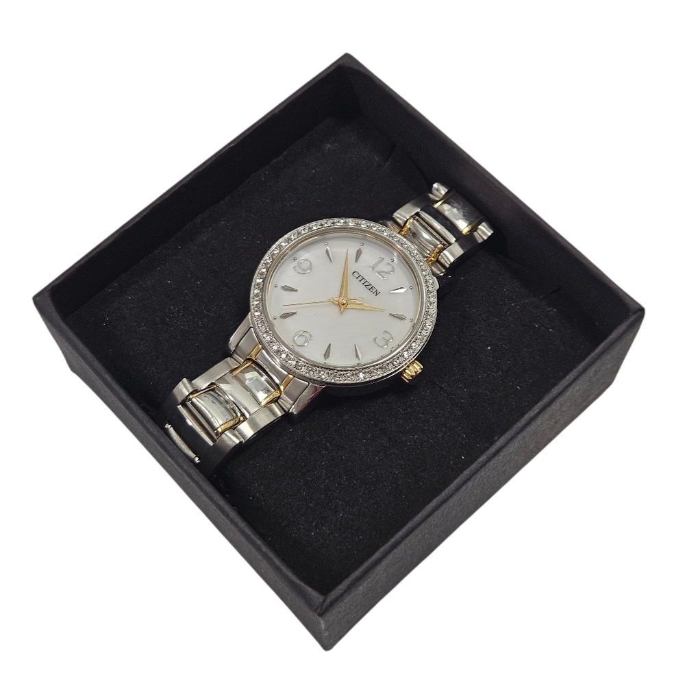 Citizen Women’s Two Tone Crystal Bezel Bracelet Watch